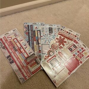 Cloud 9 Home Design Stickers - Red, Blue, White